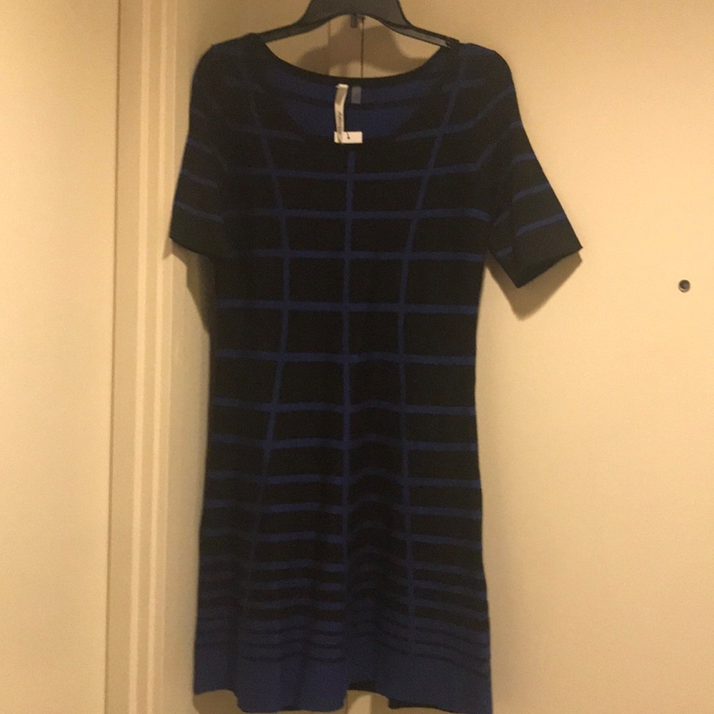 Black and dark blue dress